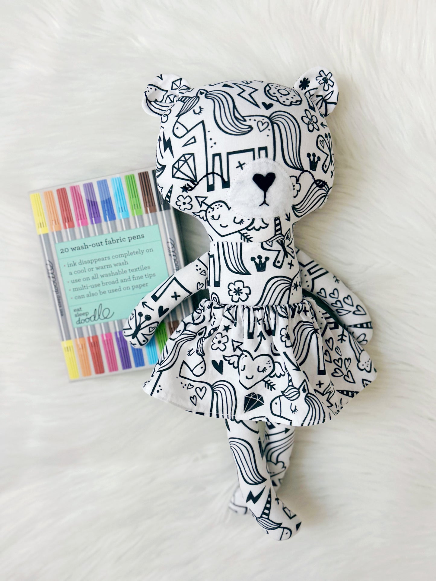 Scribbles Bear - Unicorn Magic with White Nose